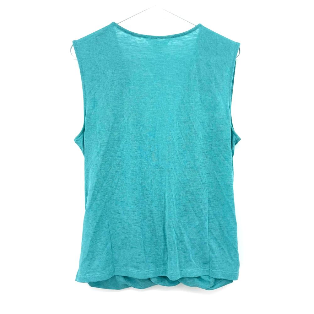 Athleta Size Large Sleeveless Blouse Tank Top Wrap Front Lighter Blue Casual - Picture 2 of 5
